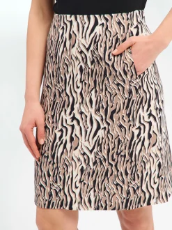 VG Damen Bleistiftrock in beige braun - Länge: knielang