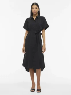 Vila Damen Blusenkleid - Hula in schwarz - Länge: mittel