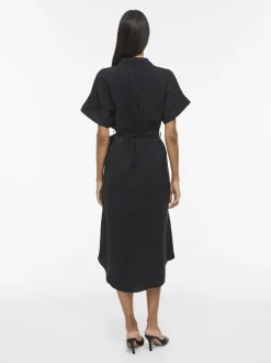 Vila Damen Blusenkleid - Hula in schwarz - Länge: mittel