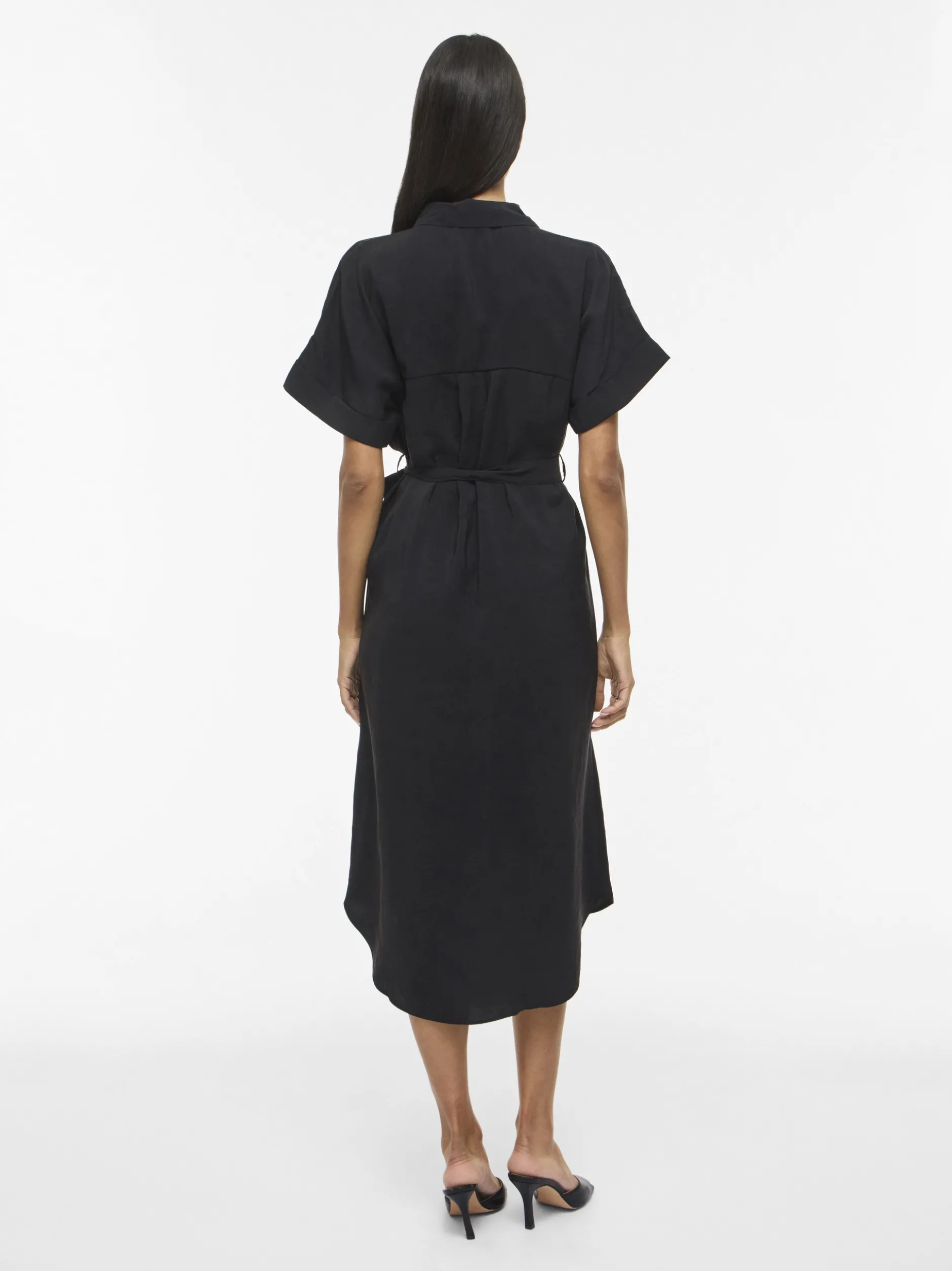 Vila Damen Blusenkleid - Hula in schwarz - Länge: mittel