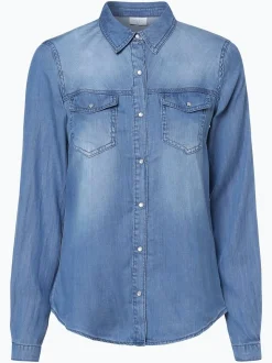 Vila Damen Jeansbluse - Vibista in blau - Ärmel: langarm