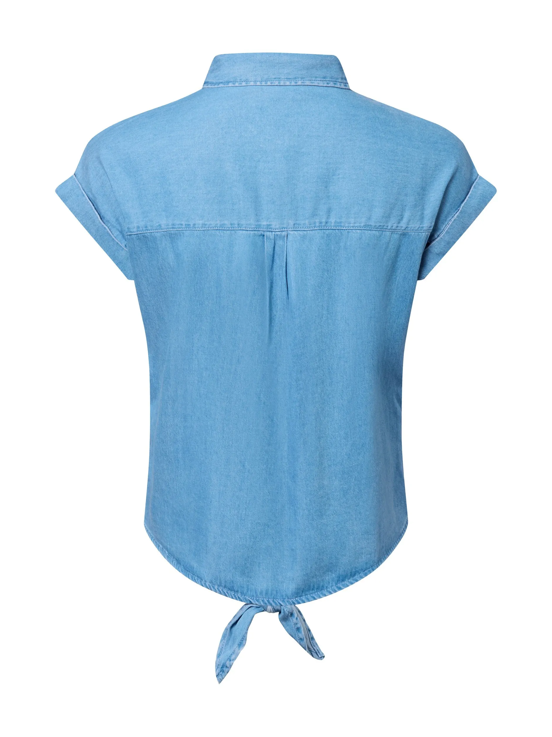 Vila Damen Jeansbluse - VINea in light stone