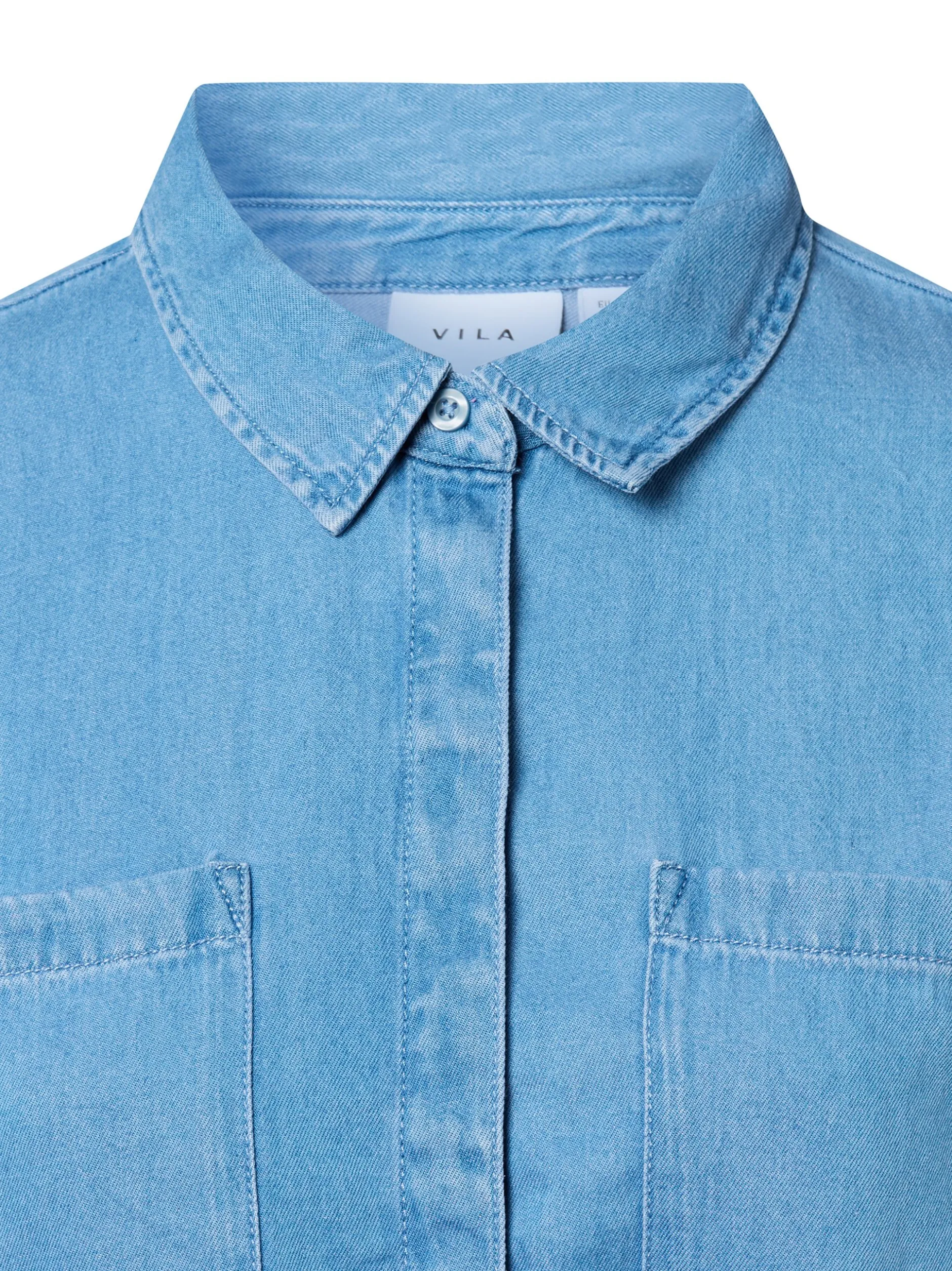 Vila Damen Jeansbluse - VINea in light stone