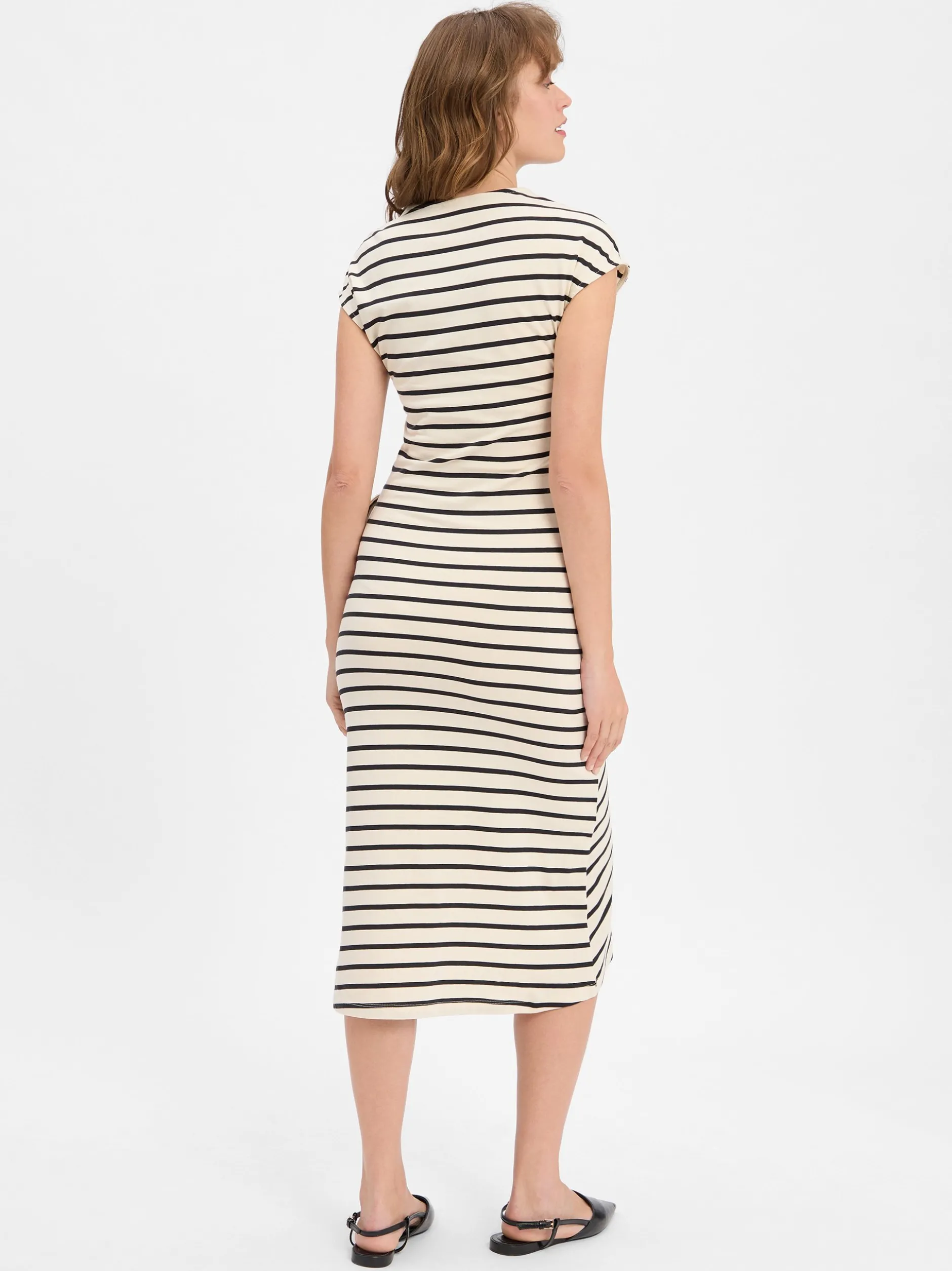 Vila Damen Jerseyklied - Vimpompia in beige schwarz