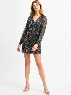 Vila Damen Kleid - VIFalia in schwarz weiß