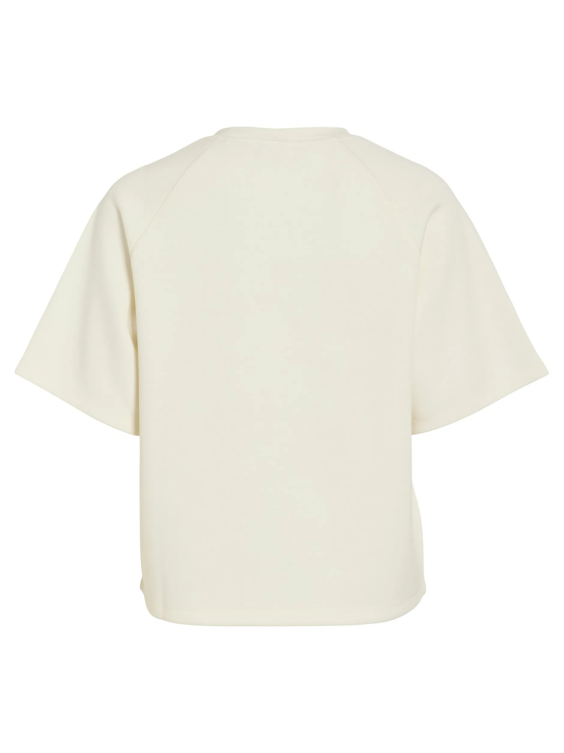 Vila Damen Kurzarm-Sweatshirt - VIreflect Crew in ecru