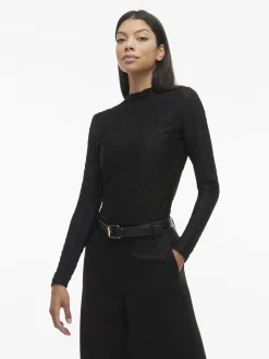 Vila Damen Langarmshirt - VISagara in schwarz