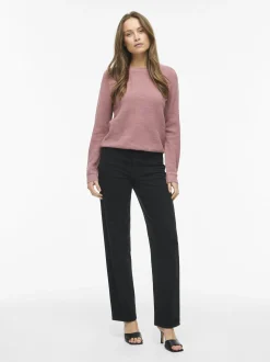 Vila Damen Pullover - VIDalo in altrosa - Ärmel: langarm