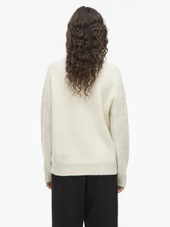 Vila Damen Pullover - VILAssia in ecru - Ärmel: langarm