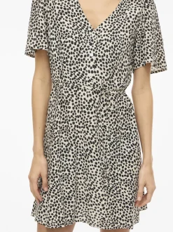 Vila Damen Sommerkleid - VIGrace in beige schwarz