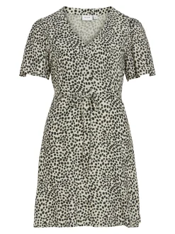 Vila Damen Sommerkleid - VIGrace in beige schwarz