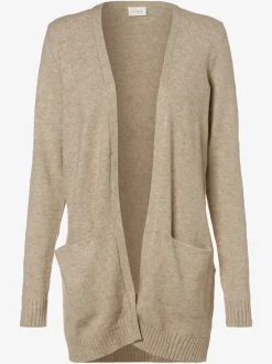 Vila Damen Strickhülle - VIRil in beige - Ärmel: langarm