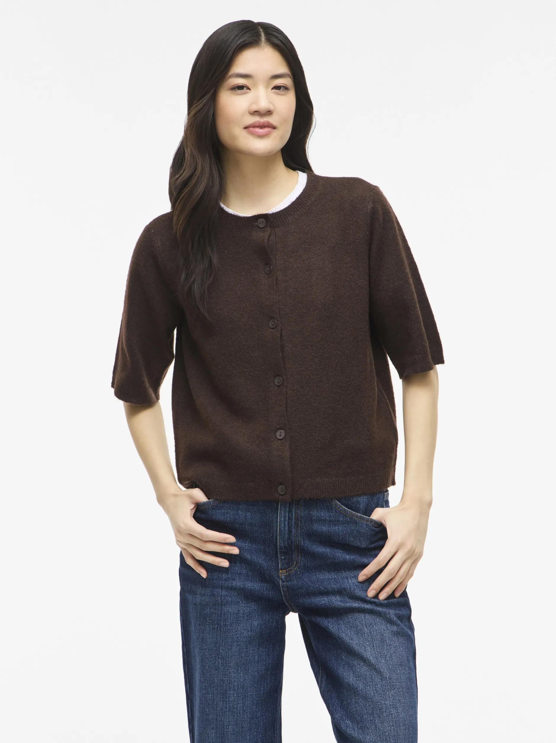 Vila Damen Strickjacke - VILiga in schoko
