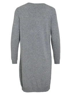 Vila Damen Strickkleid - VIRil in hellgrau - Länge: kurz