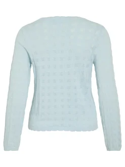 Vila Damen Strickpullover - VIAmbelle in hellblau