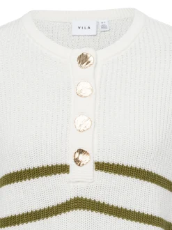 Vila Damen Strickpullover - VIChing in beige khaki