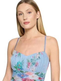 VM Damen Abendkleid in hellblau mehrfarbig - Länge: lang
