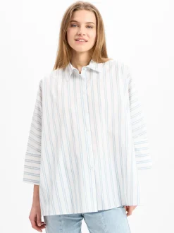 Weekend Max Mara Damen Hemdbluse - Hudson in weiß hellblau