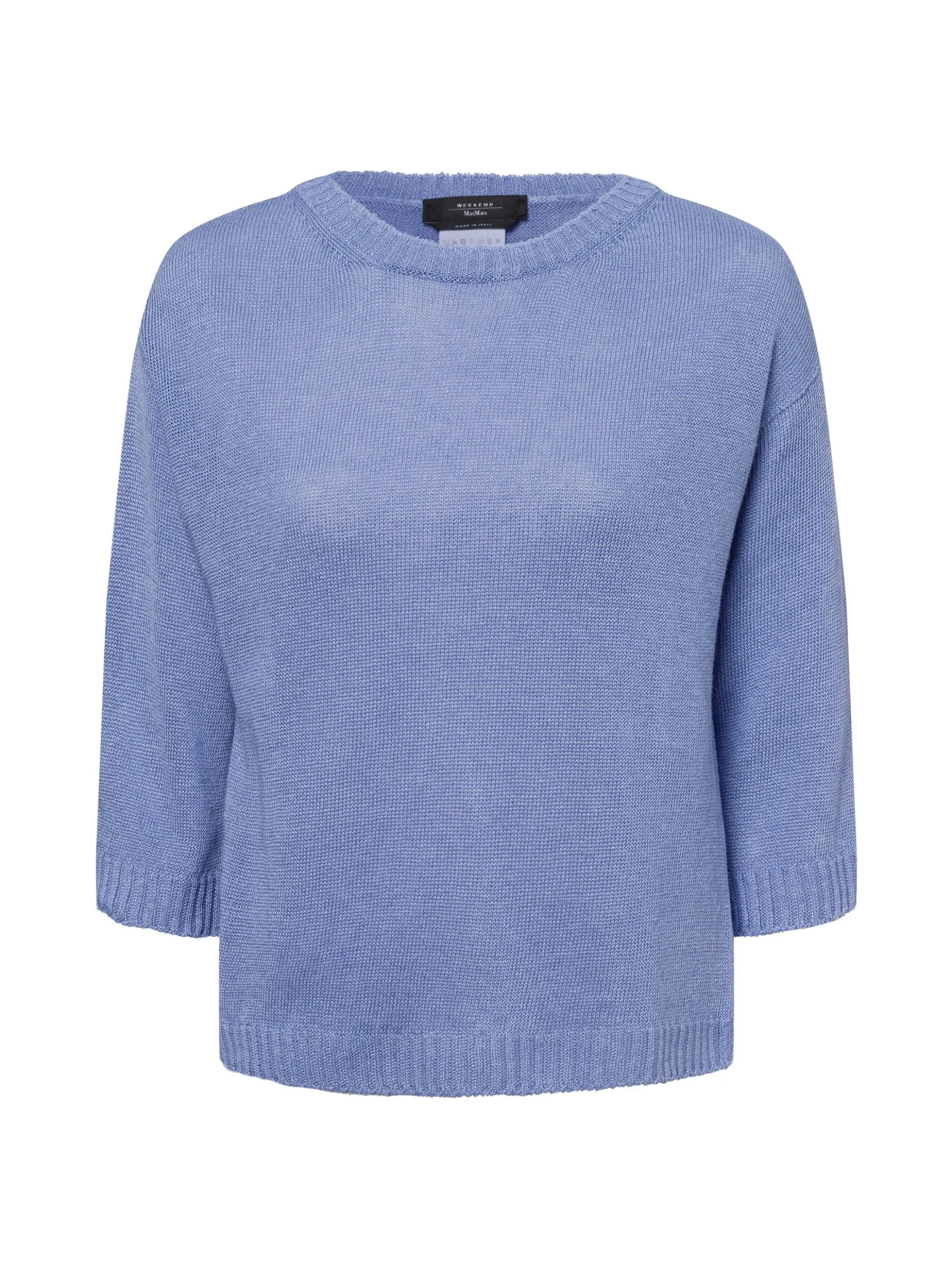Weekend Max Mara Damen Strickpullover aus Leinen - Maglia in hellblau