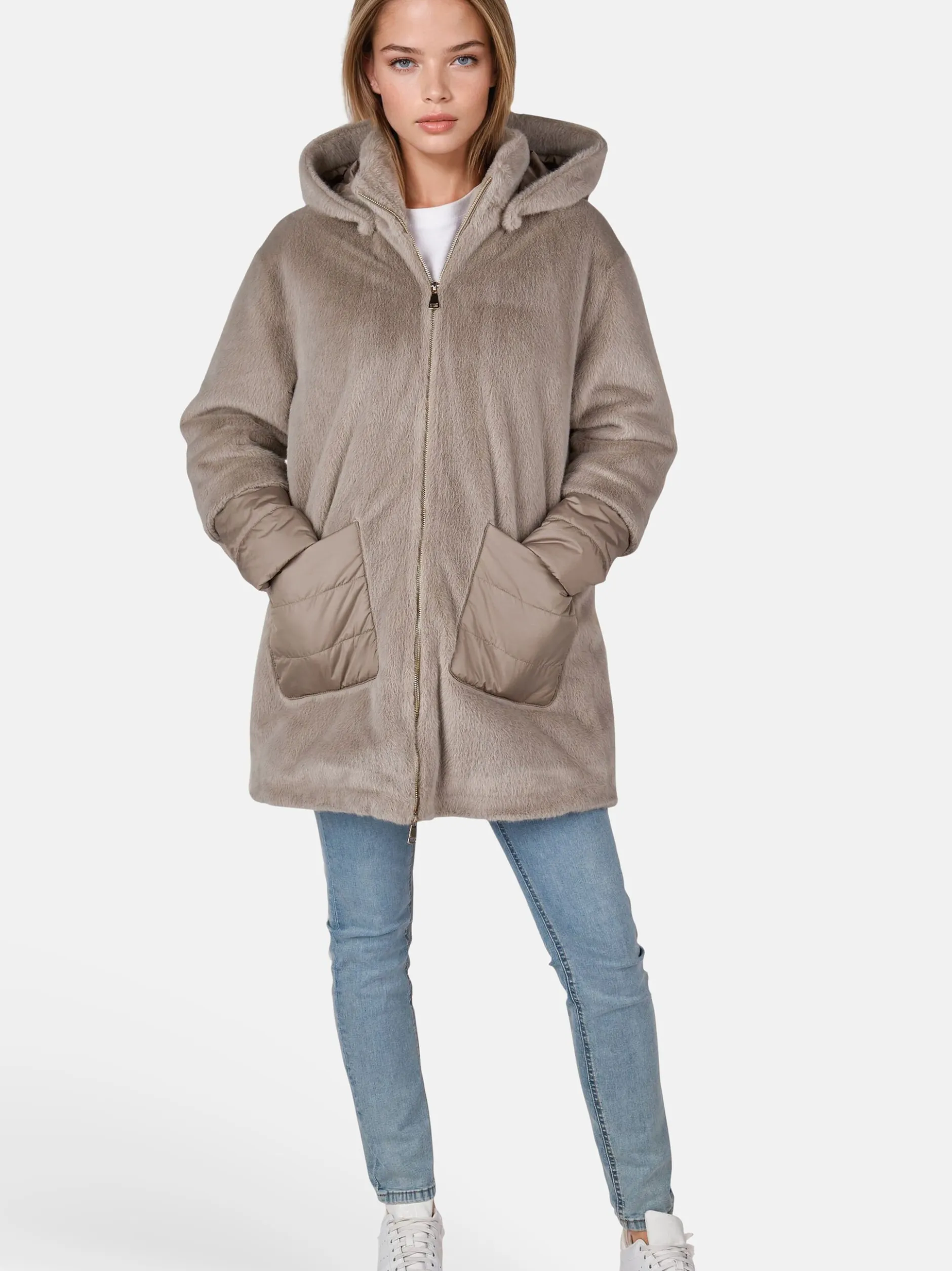 White Label Damen Longjacke in taupe