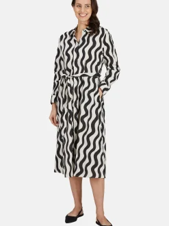 White Label Damen Maxikleid in schwarz weiß