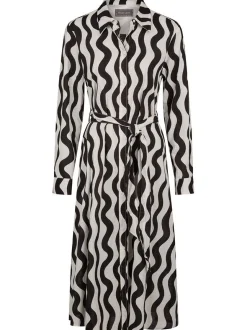 White Label Damen Maxikleid in schwarz weiß