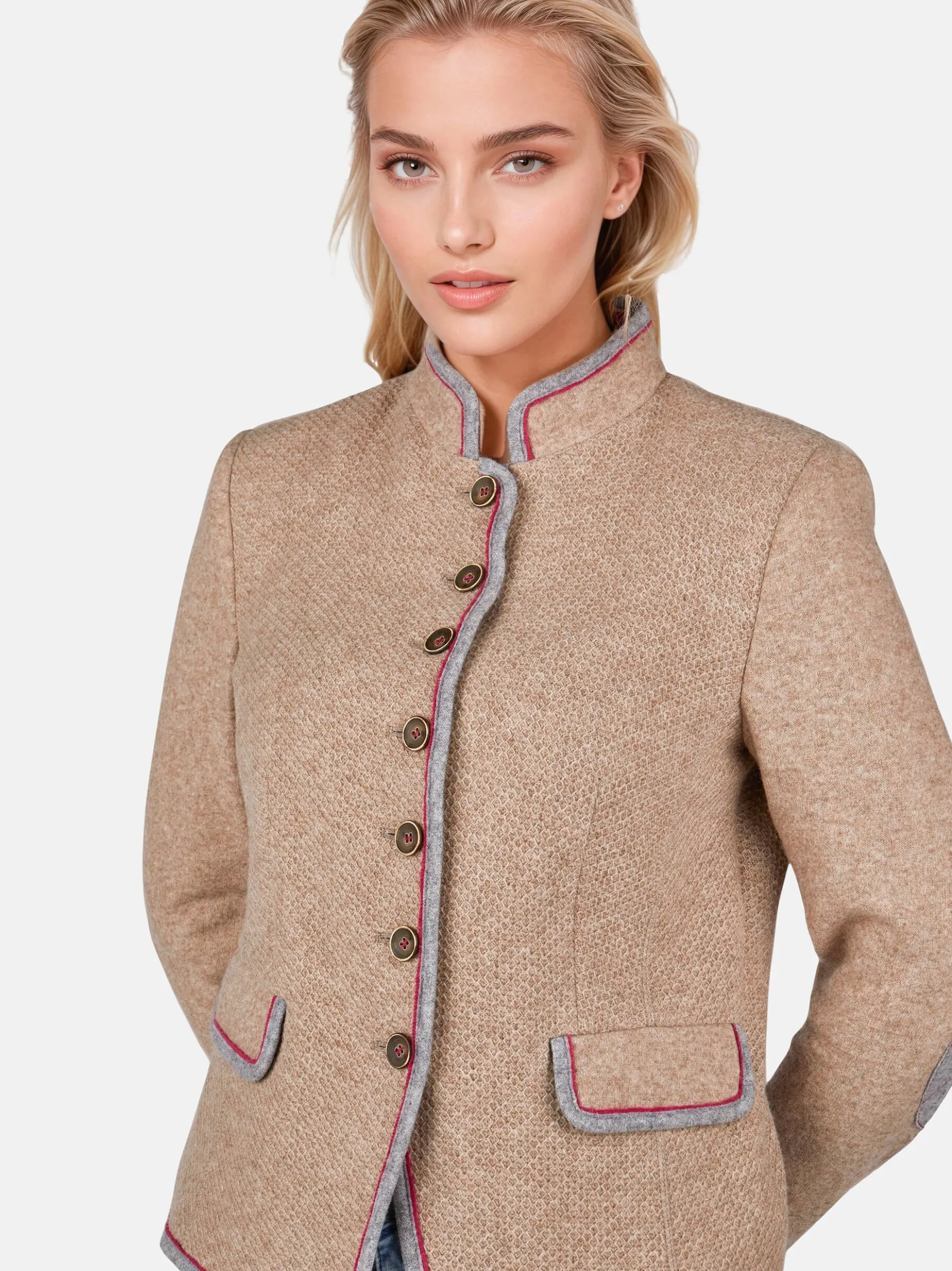 White Label Damen Stehkragenjacke in beige