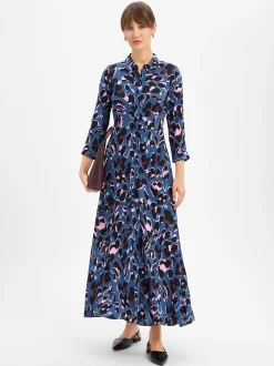 Y.A.S Damen Blusenkleid - YASSavanna in blau mehrfarbig