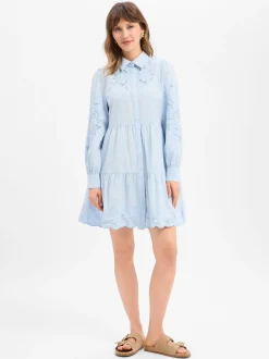 Y.A.S Damen Blusenkleid - YASZimia in hellblau