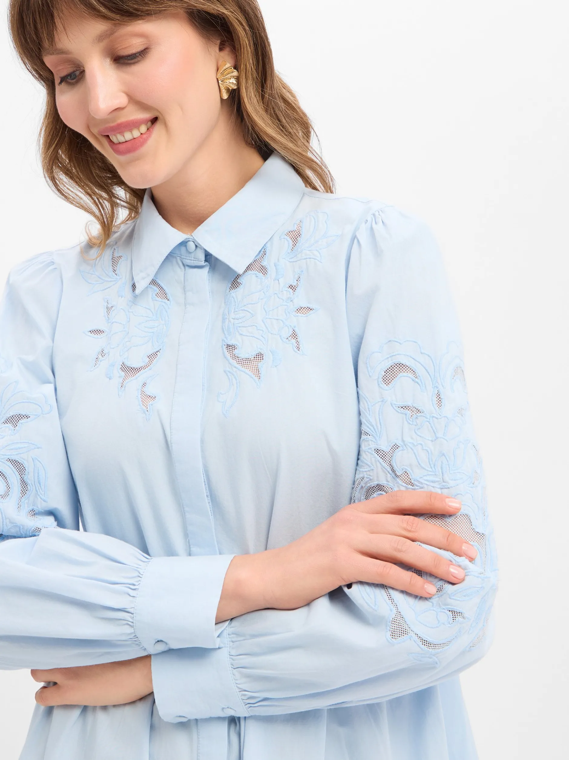 Y.A.S Damen Blusenkleid - YASZimia in hellblau