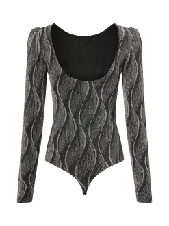 Y.A.S Damen Body - YASYen in schwarz silber