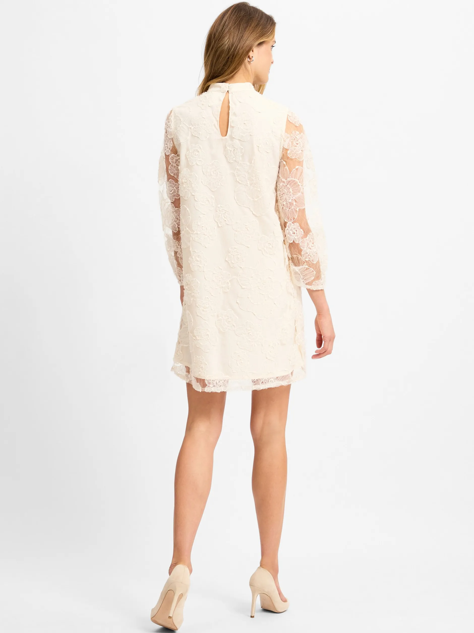 Y.A.S Damen Kleid - YASCornelia in ecru - Ärmel: langarm