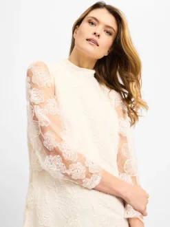 Y.A.S Damen Kleid - YASCornelia in ecru - Ärmel: langarm