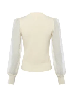Y.A.S Damen Pullover - YASDotme in ecru - Ärmel: langarm