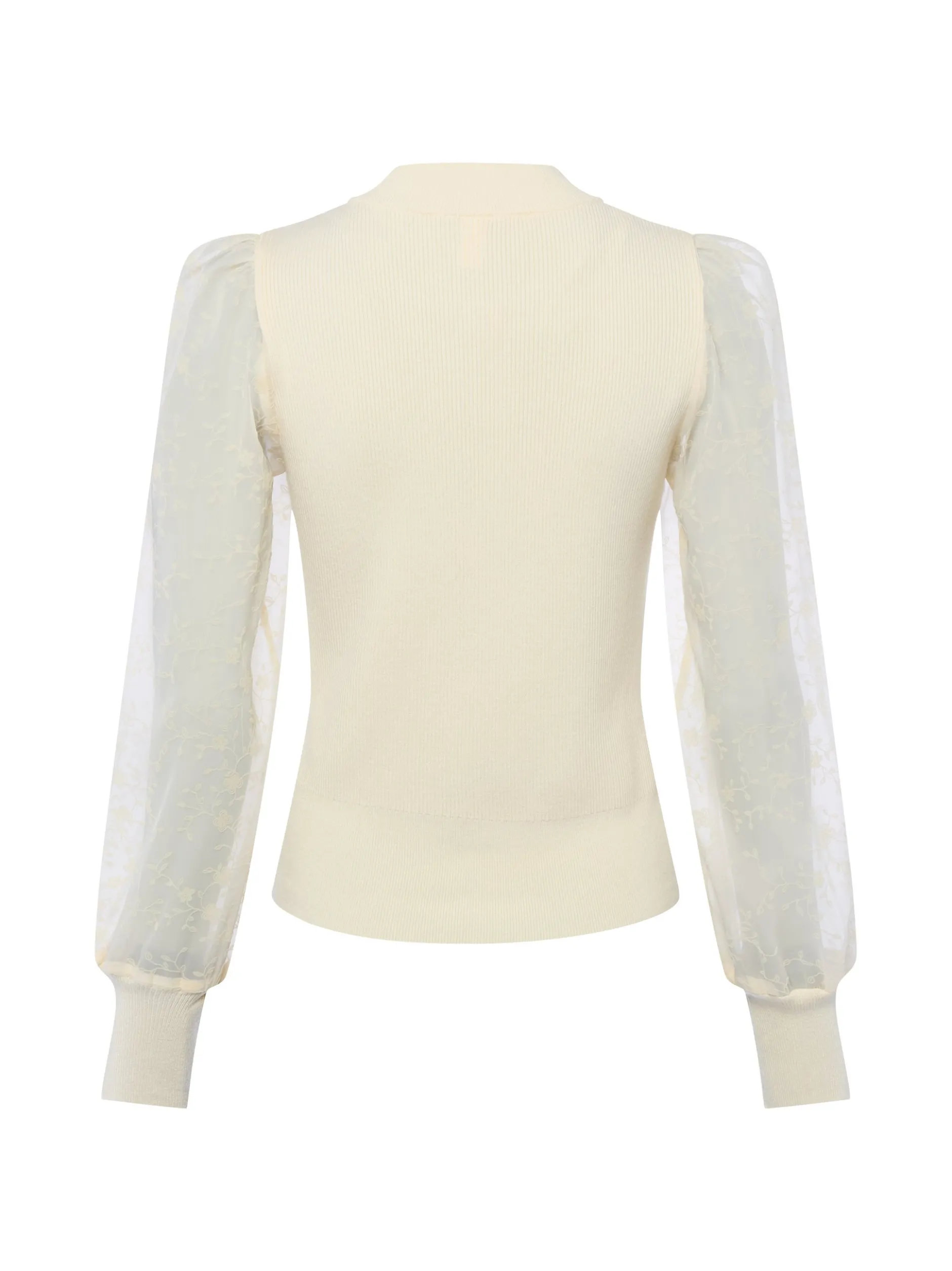 Y.A.S Damen Pullover - YASDotme in ecru - Ärmel: langarm