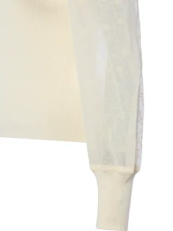 Y.A.S Damen Pullover - YASDotme in ecru - Ärmel: langarm