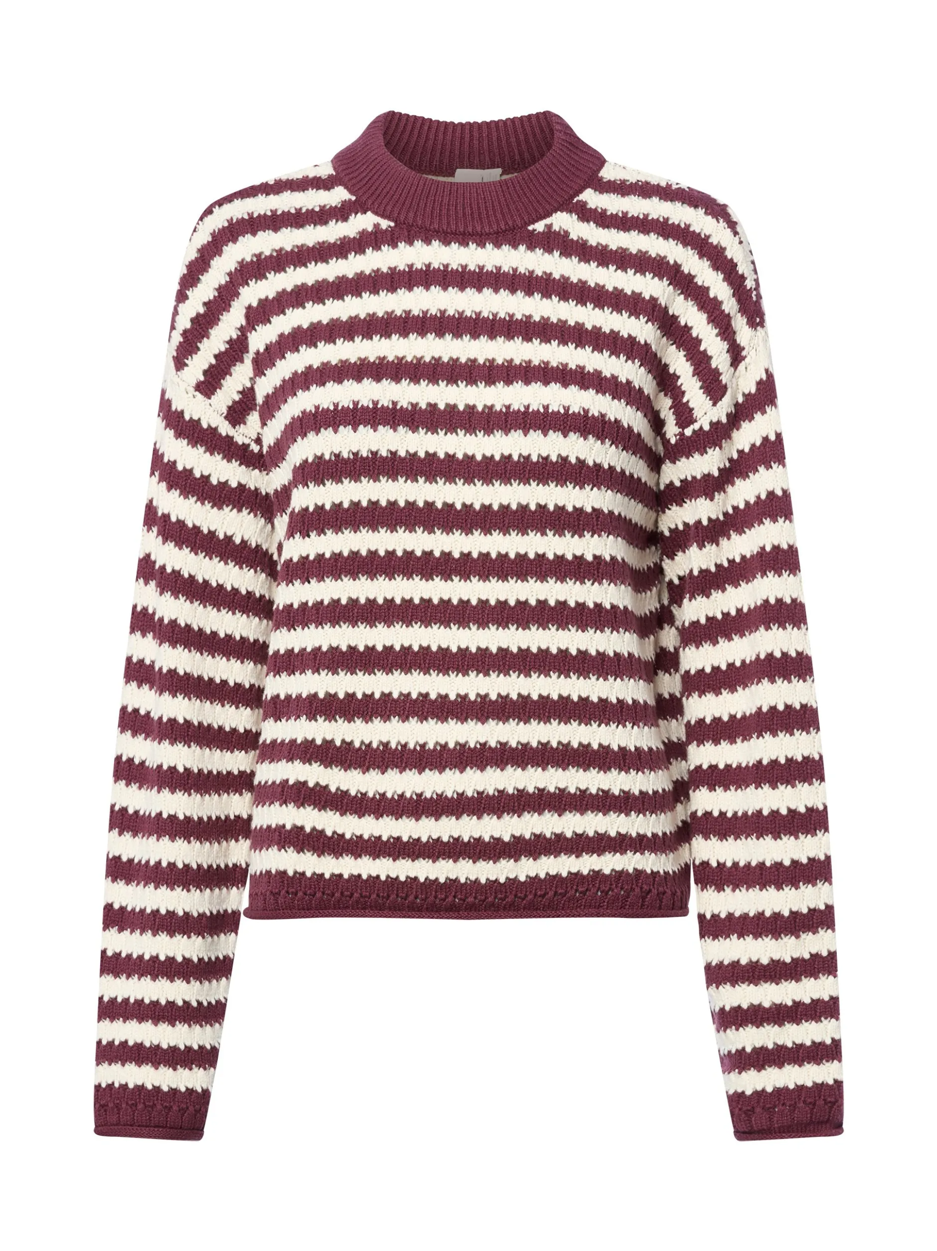 Y.A.S Damen Strickpullover - YASPorta in aubergine ecru
