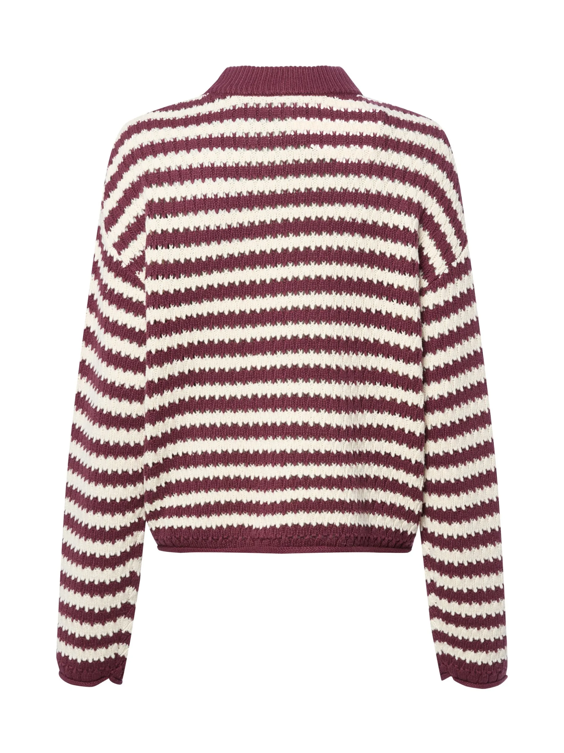 Y.A.S Damen Strickpullover - YASPorta in aubergine ecru