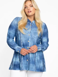 YOEK Damen Bluse in blau