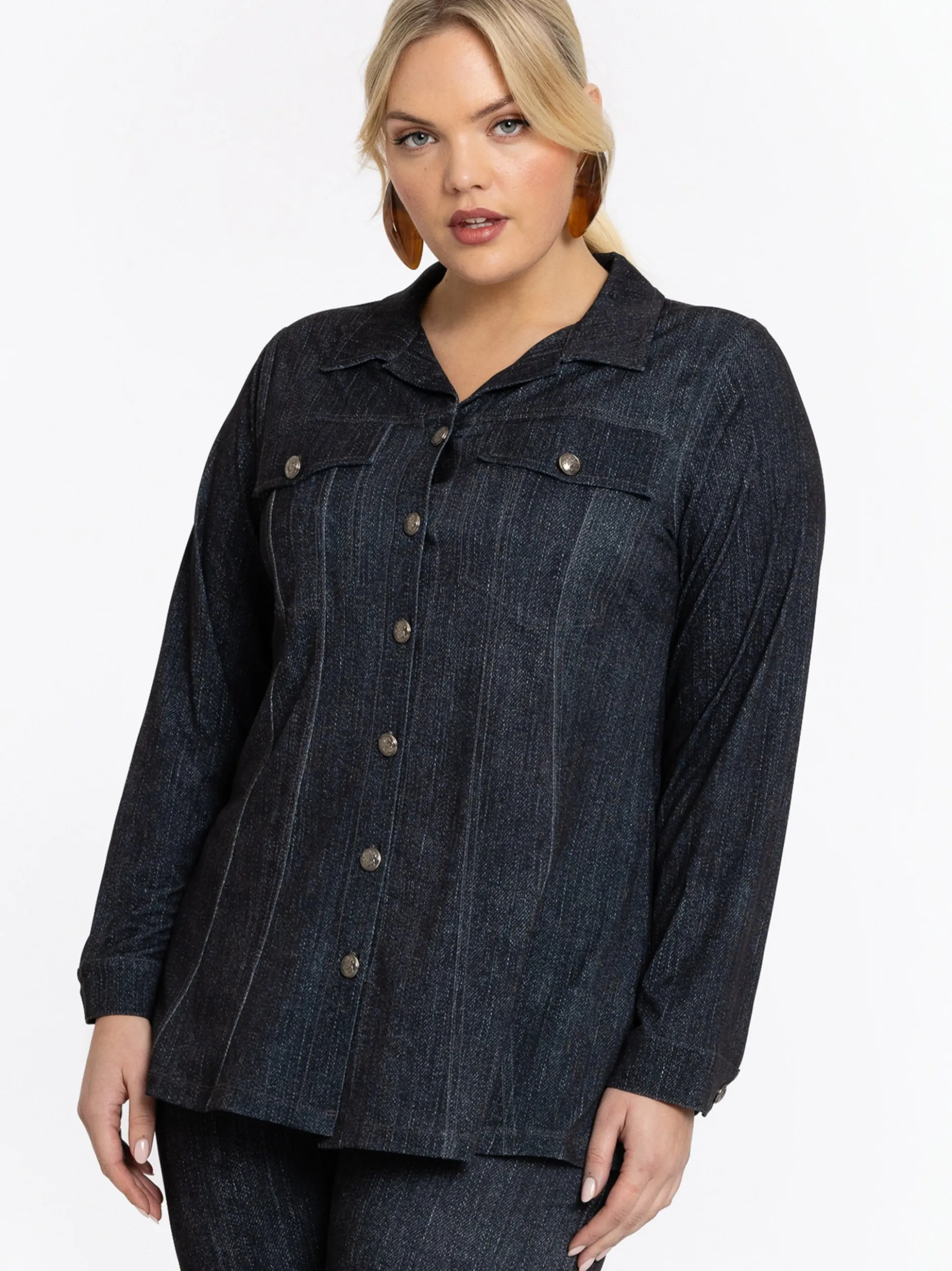 YOEK Damen Bluse in dark stone