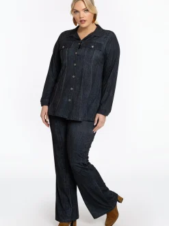 YOEK Damen Bluse in dark stone