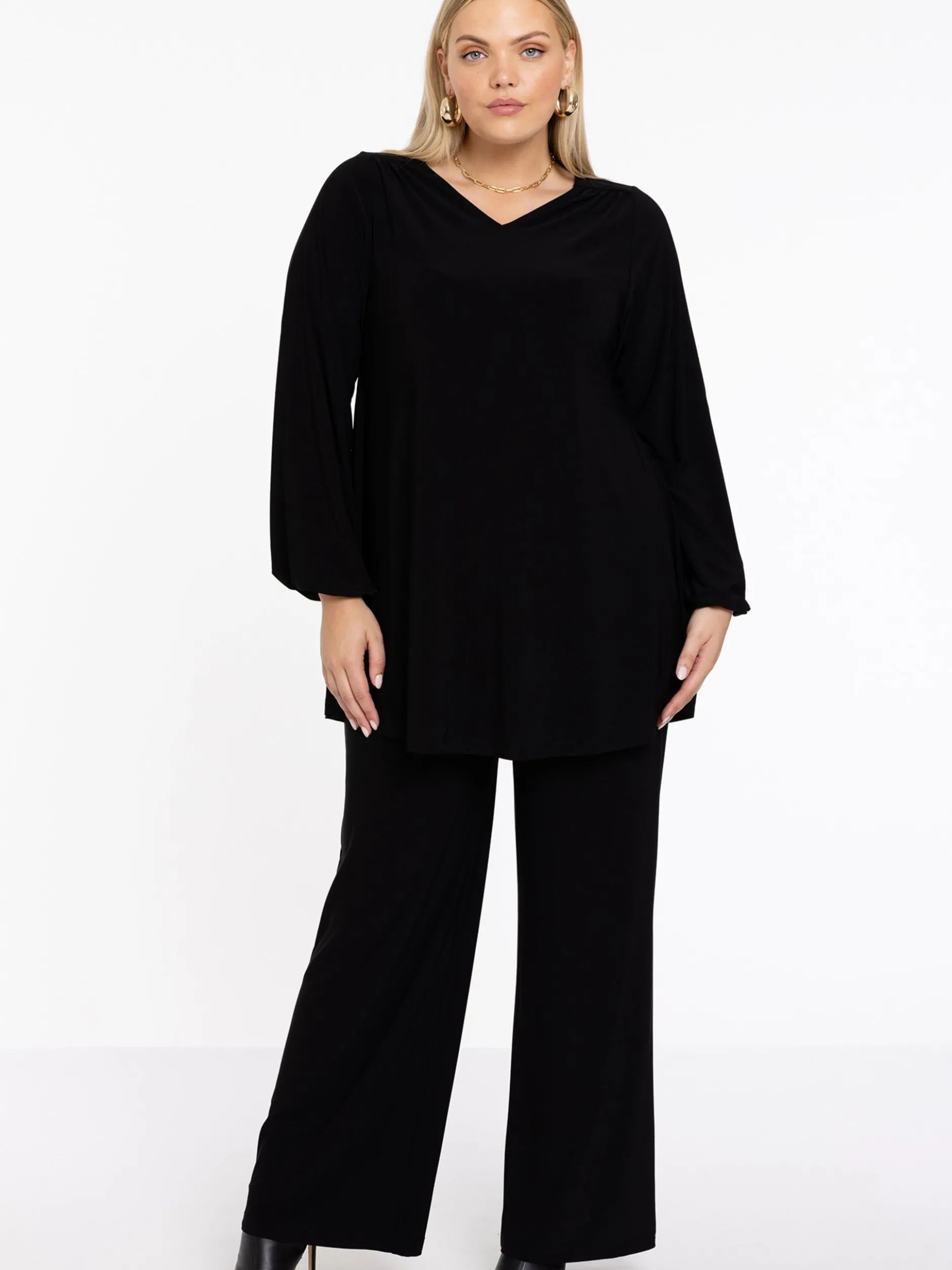 YOEK Damen Blusenshirt in schwarz
