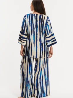 YOEK Damen Hose in blau weiß