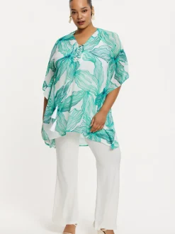 YOEK Damen Kaftan in türkis