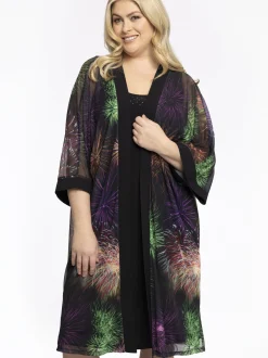 YOEK Damen Kimono in schwarz
