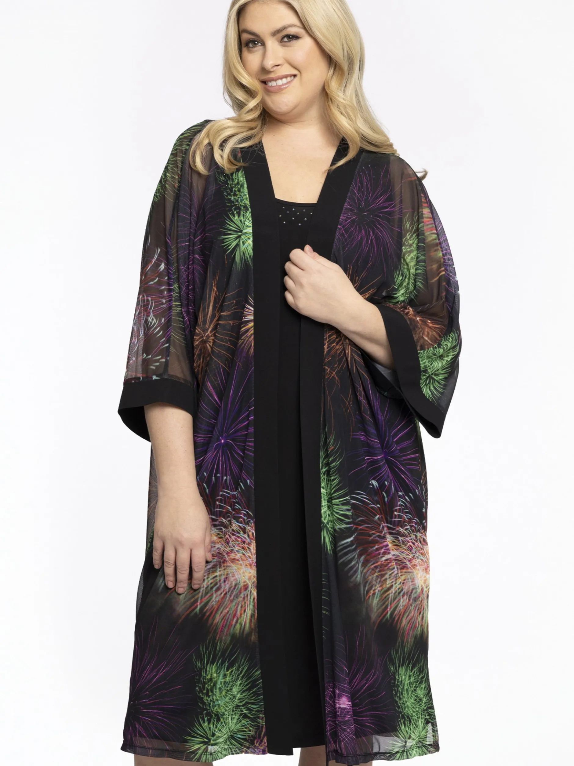 YOEK Damen Kimono in schwarz
