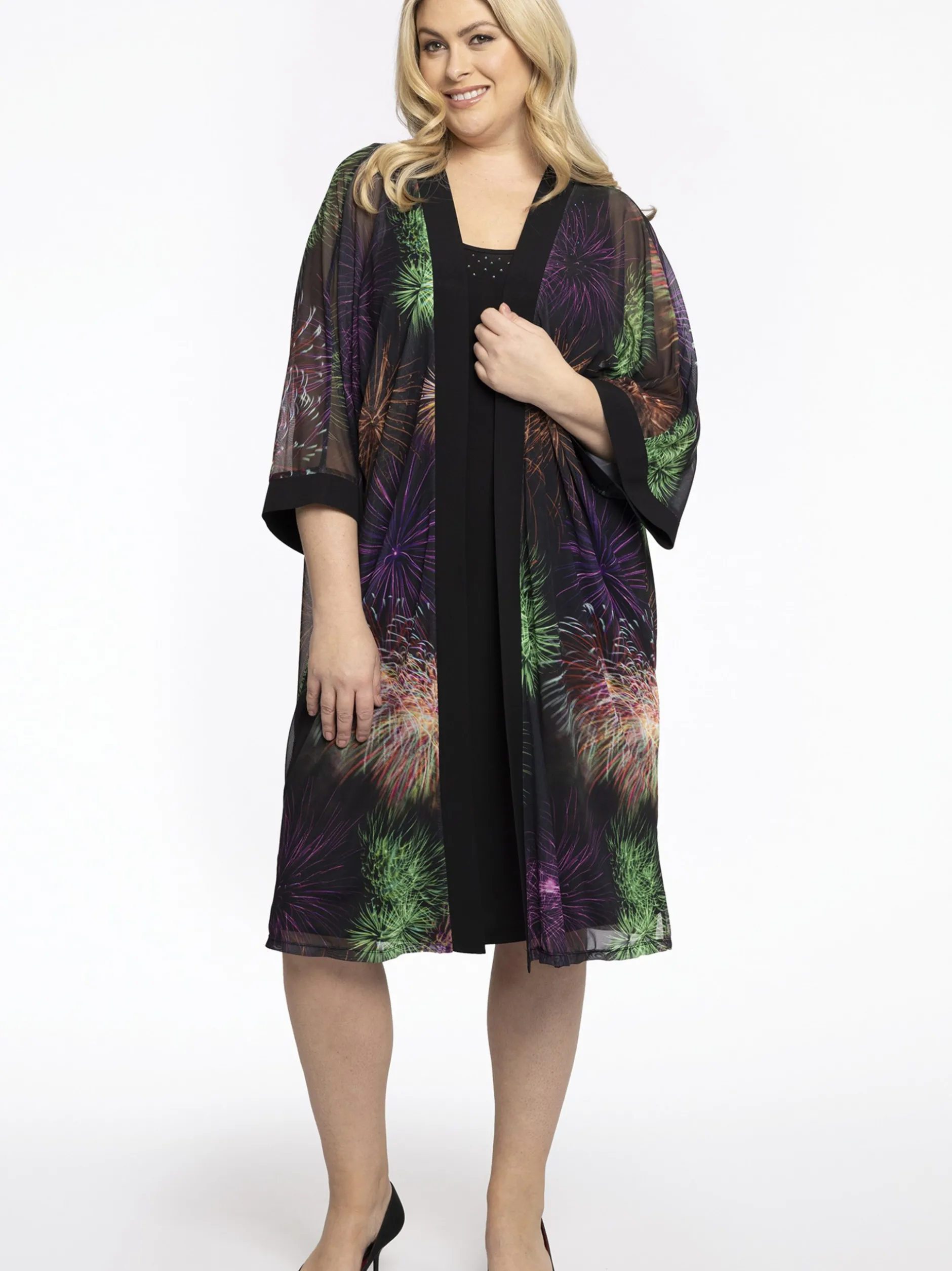 YOEK Damen Kimono in schwarz