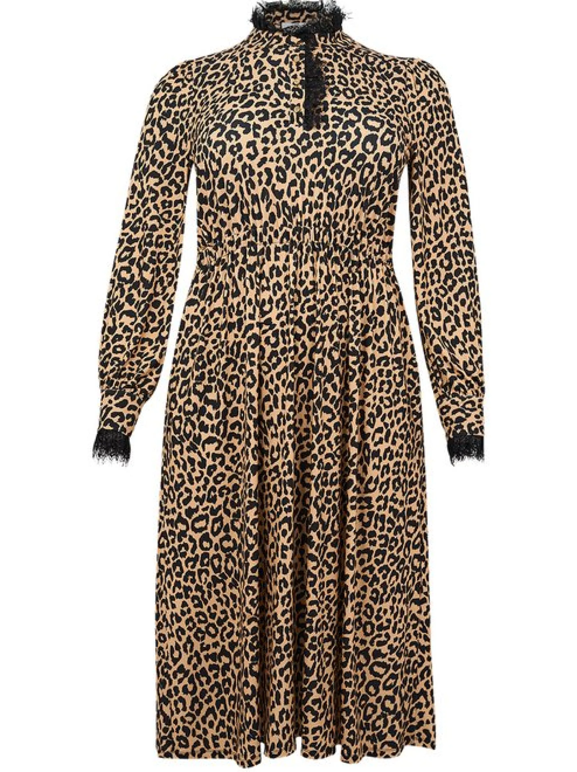 YOEK Damen Kleid in beige schwarz