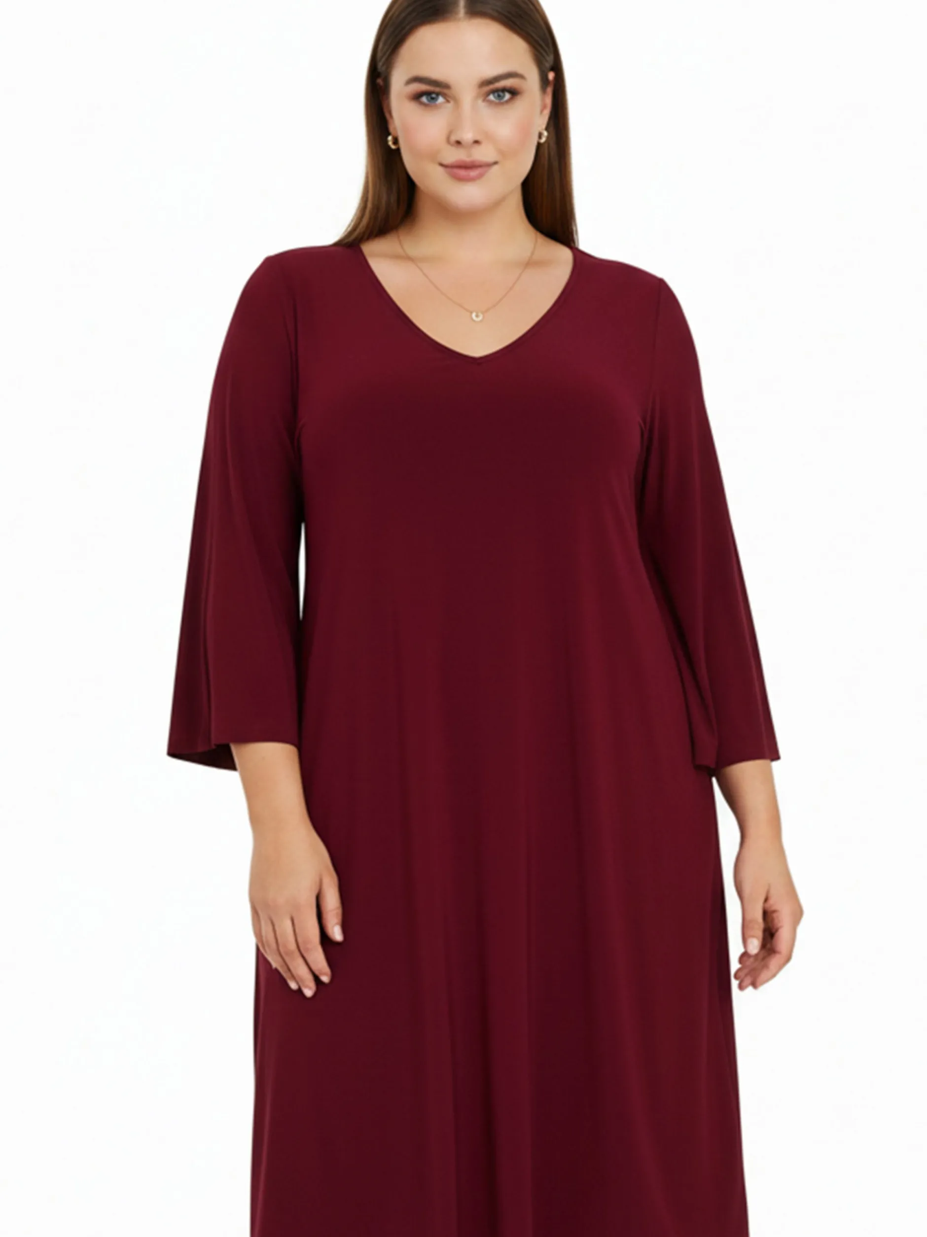 YOEK Damen Kleid in bordeaux