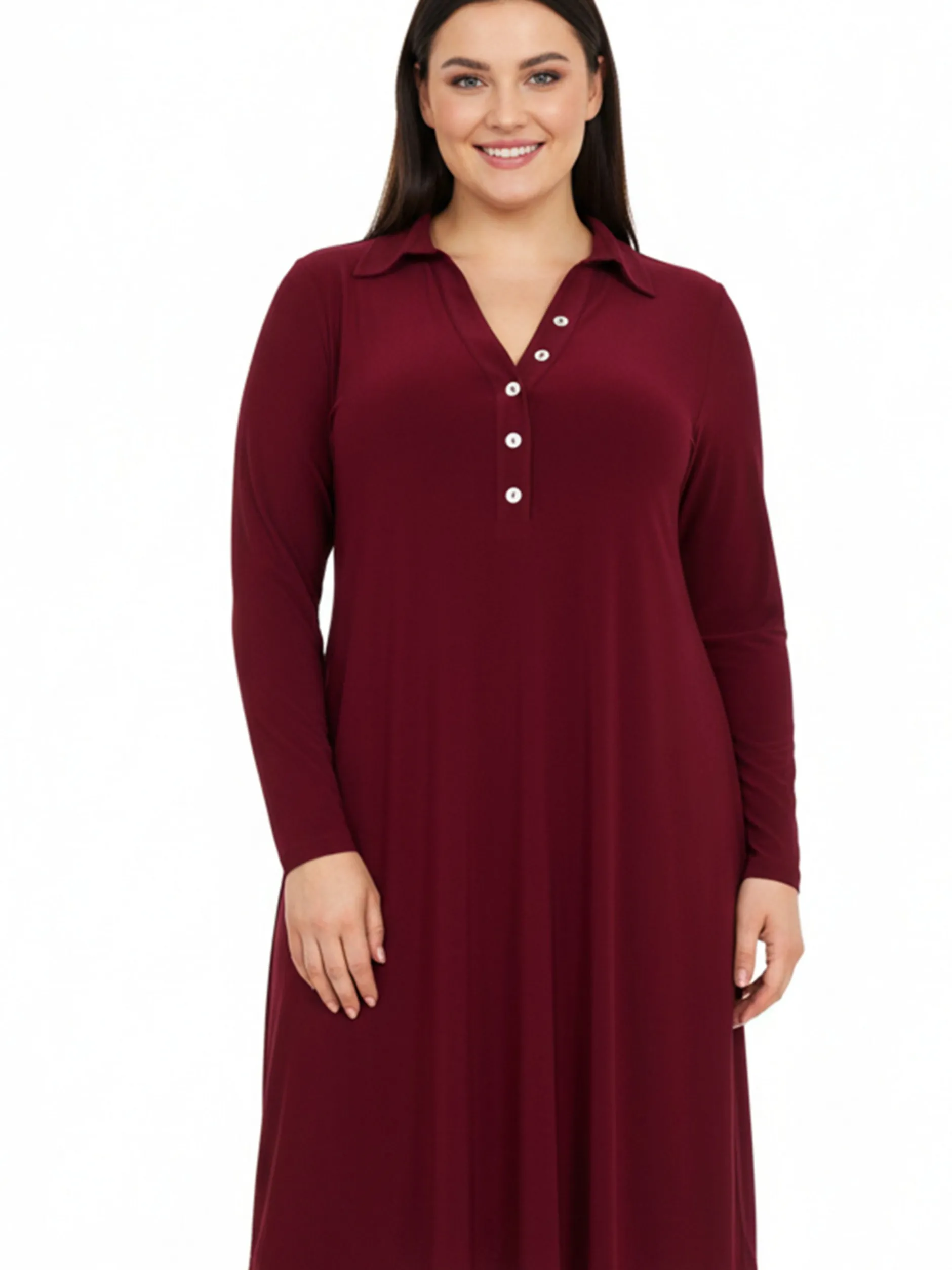 YOEK Damen Kleid in bordeaux
